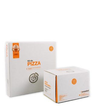 Caja de pizza y de levadura para El Amasadero. Cartonajes Malagueños
